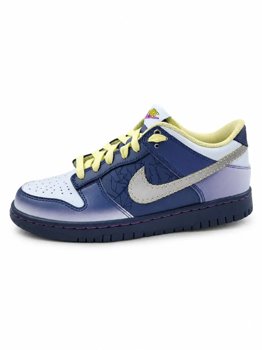 Nike Dunk Low BG GS Navy Gray Yellow Sneakers Boys Size 6.5Y